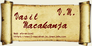 Vasil Macakanja vizit kartica